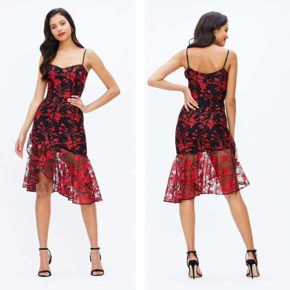 Dress the Population Cantrelle Dress XS Red NEW - Picture 1 of 9